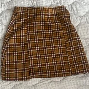 Arizona Jean Company Plaid Mini Skirt - Brown and Yellow